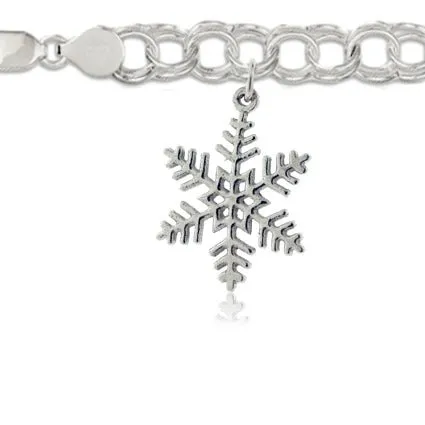 Large Filigree Flat Snowflake Charm or Necklace