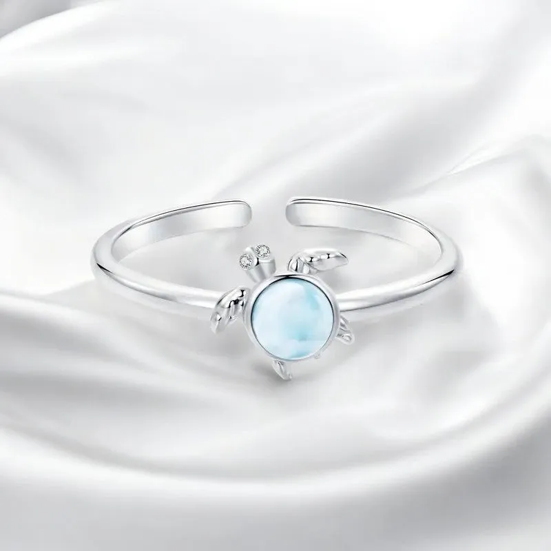 Larimar Sea Turtle Ring