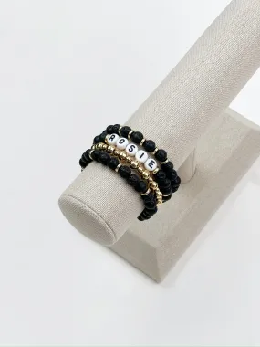 Lava Bead 4 Bracelet Stack