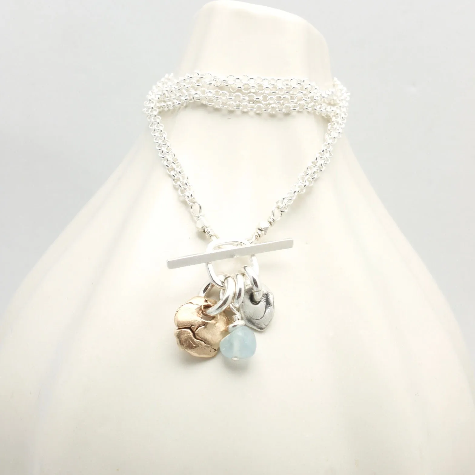 Lava Form Collection:  Wai Aquamarine Cluster Necklace