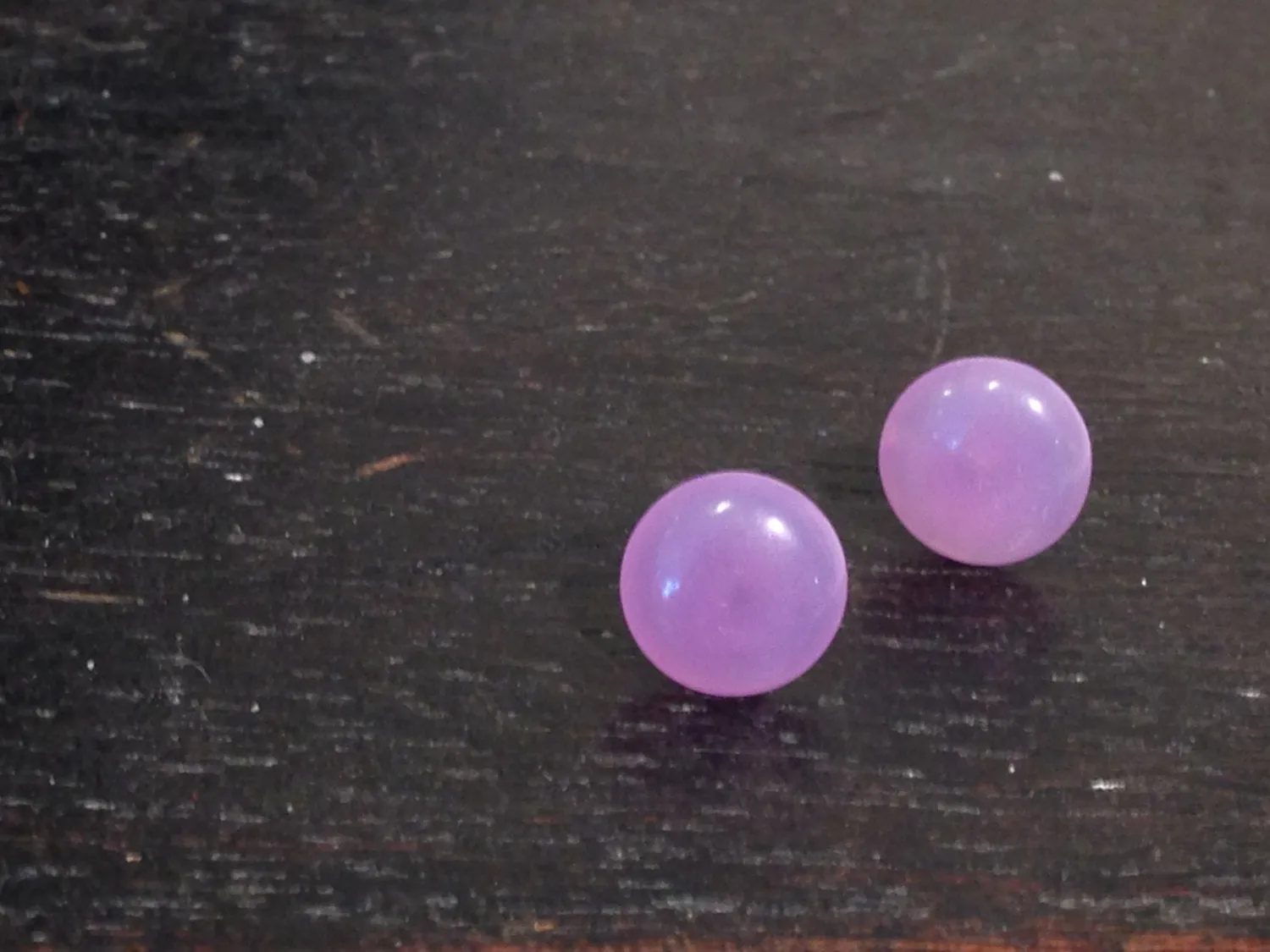 Lilac Opal Small Disc Stud Earrings