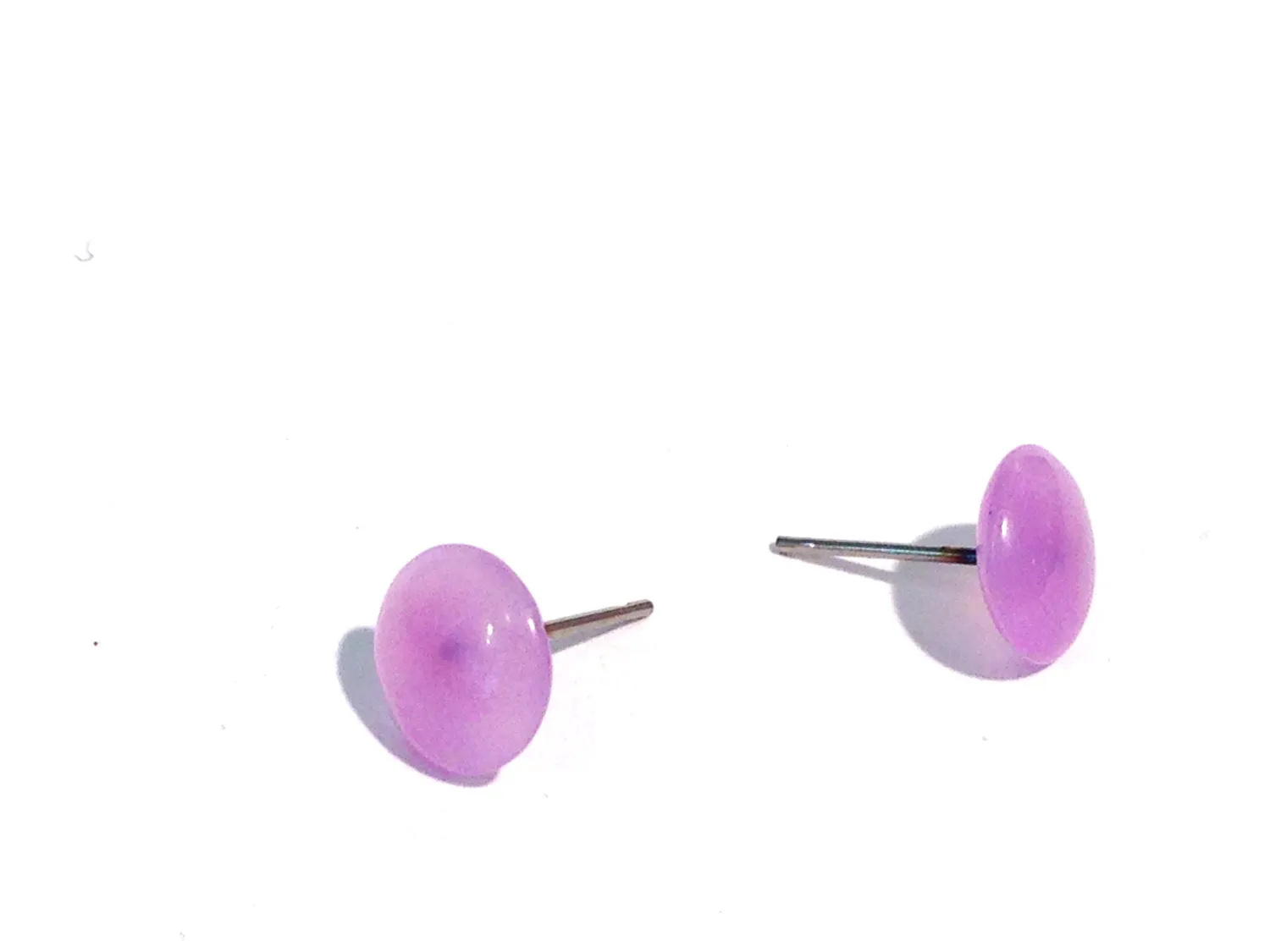 Lilac Opal Small Disc Stud Earrings