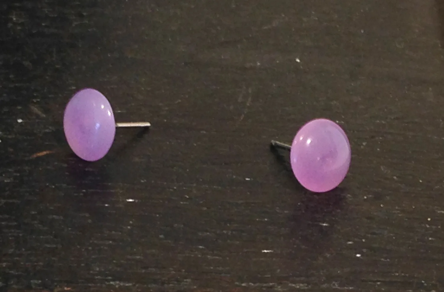 Lilac Opal Small Disc Stud Earrings