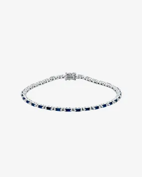 Linear Dark Blue Sapphire Tennis Bracelet