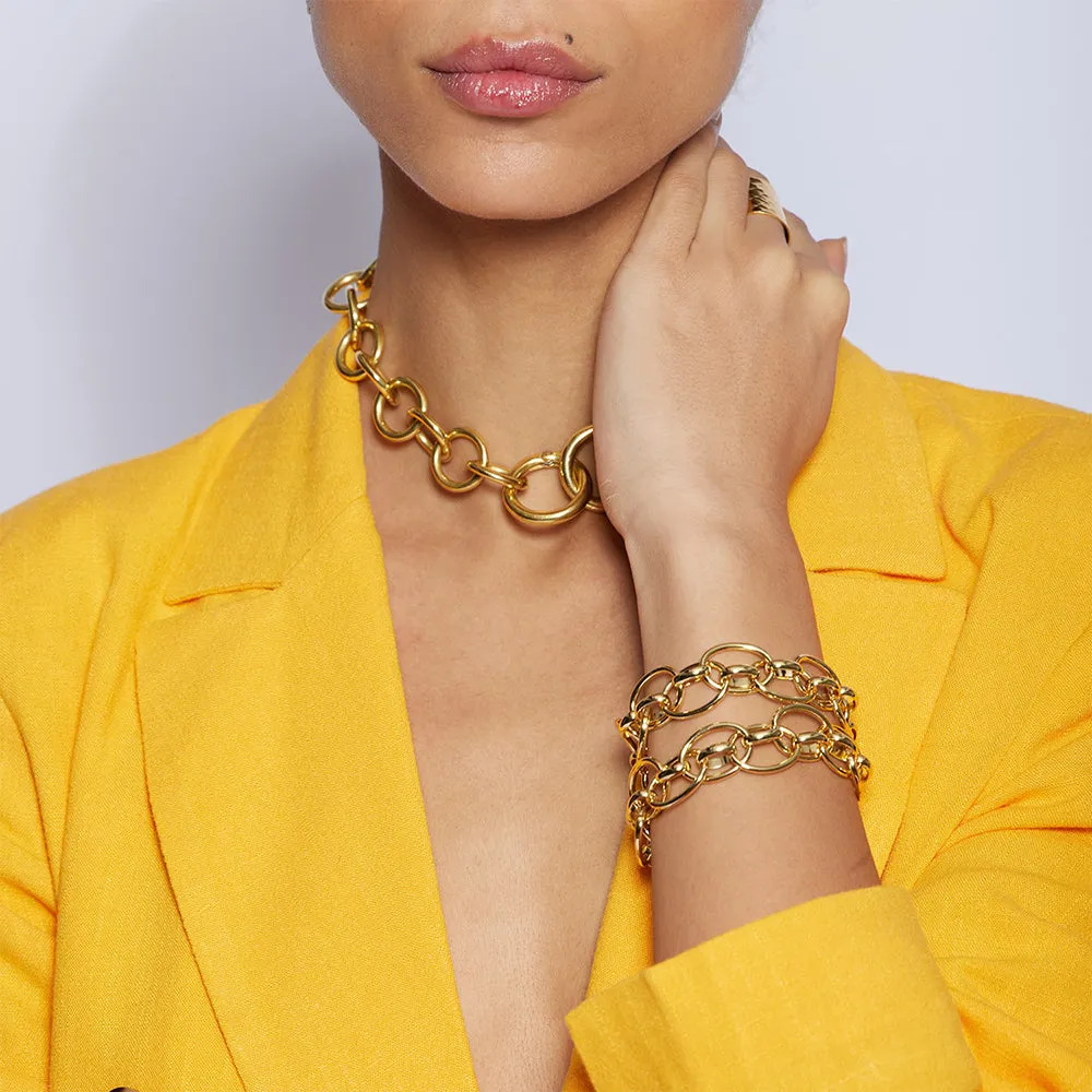Lola thick gold chain link bracelet