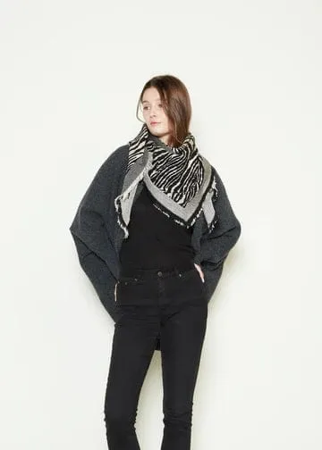 Look Reversible Zebra Triangle Scarf