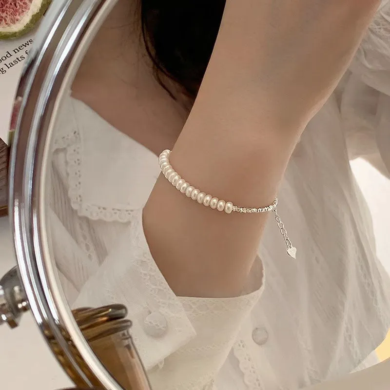Luxurious Sterling Silver Freshwater Pearl Bracelet