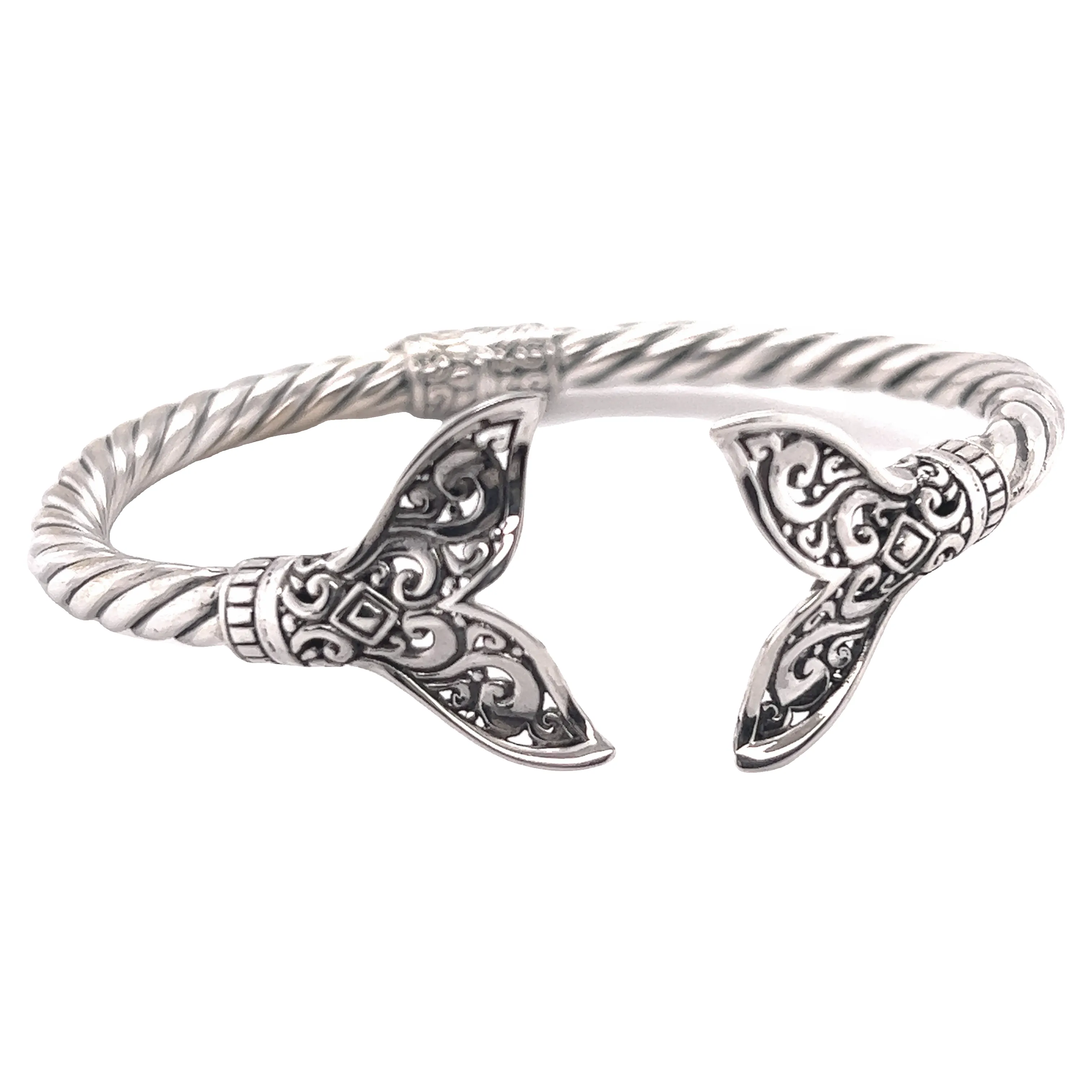 Majestic Full Filigree Whale Tail Cuff Bracelet