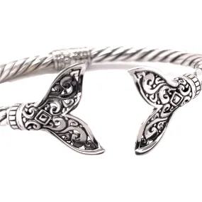 Majestic Full Filigree Whale Tail Cuff Bracelet