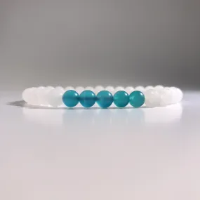 Matte Amazonite with Quartz Beaded Bracelet