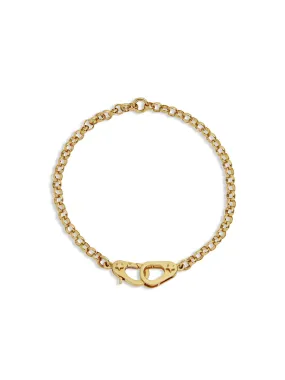 Medium Belcher Sister Hook Yellow Gold Bracelet