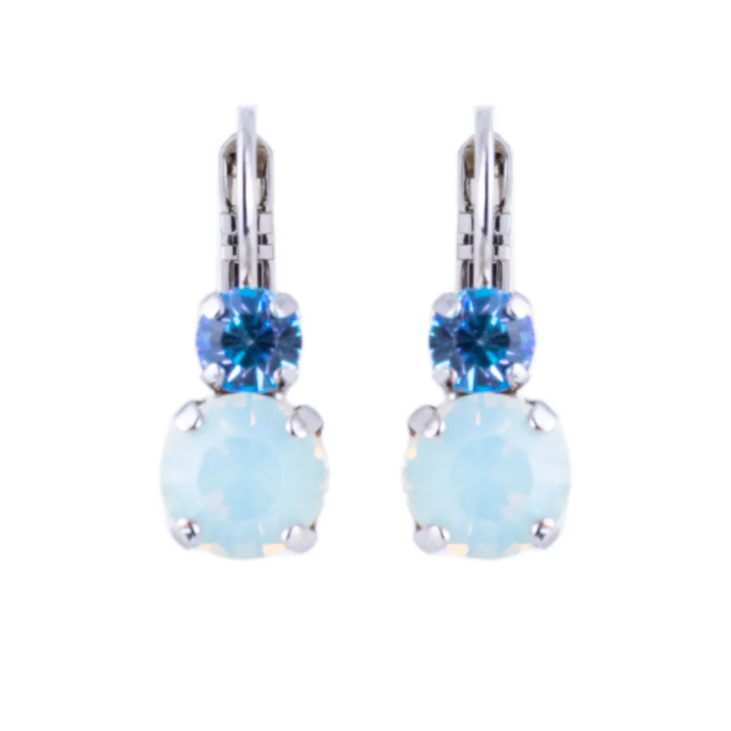 Medium Double Stone Leverback Earrings in "Ice Queen" *Preorder*