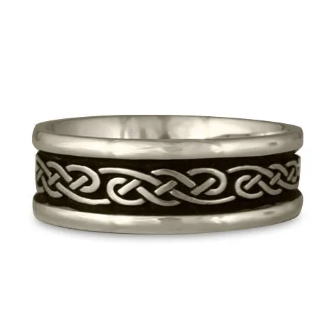 Medium Self Bordered Infinity Wedding Ring in 14K White Gold