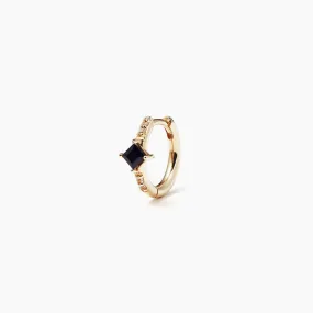 Men's Black and White Sapphire Huggie Hoop