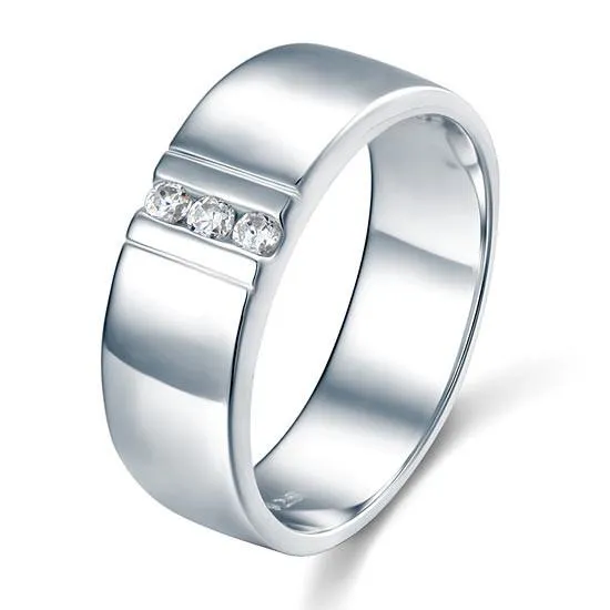 Men's Wedding Band Sterling 925 Silver Ring