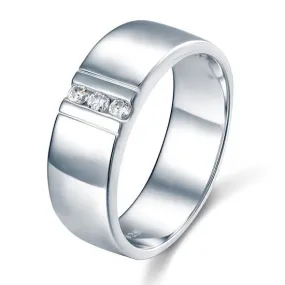 Men's Wedding Band Sterling 925 Silver Ring