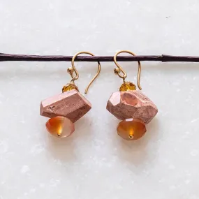 Mexican Opal & Carnelian Earrings