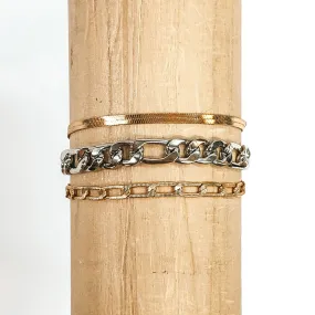 Multi Chain Magnetic Bracelet in Gold/Silver Tone