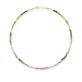 Multicolor Tourmaline Cube Necklace