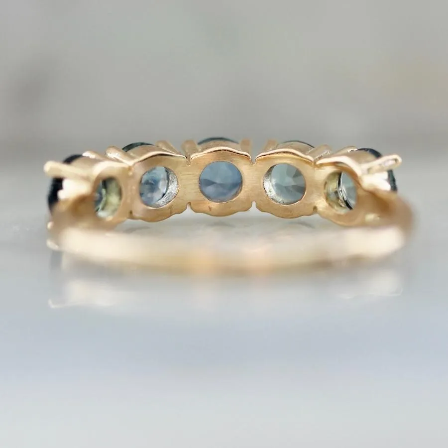 Mykonos Blue Ombré Round Brilliant Cut Sapphire Band