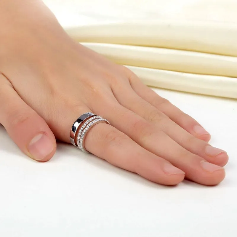 New Style Design 925 Sterling Silver Wedding Band Ring