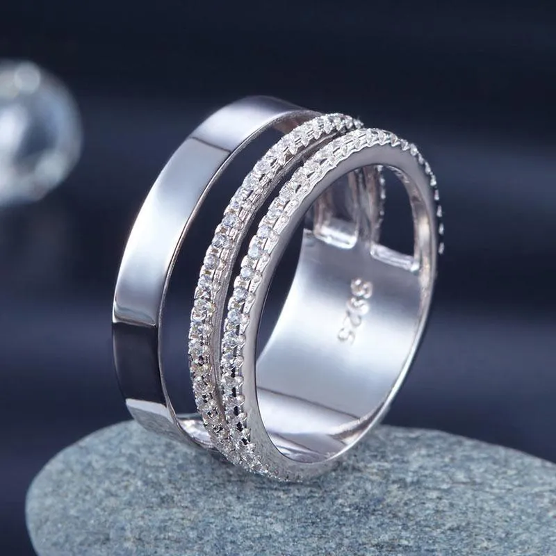 New Style Design 925 Sterling Silver Wedding Band Ring