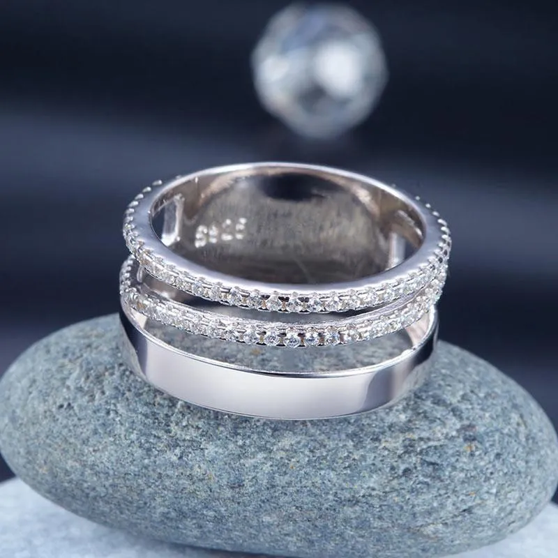New Style Design 925 Sterling Silver Wedding Band Ring