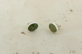 opal stud - oval - yellow mix