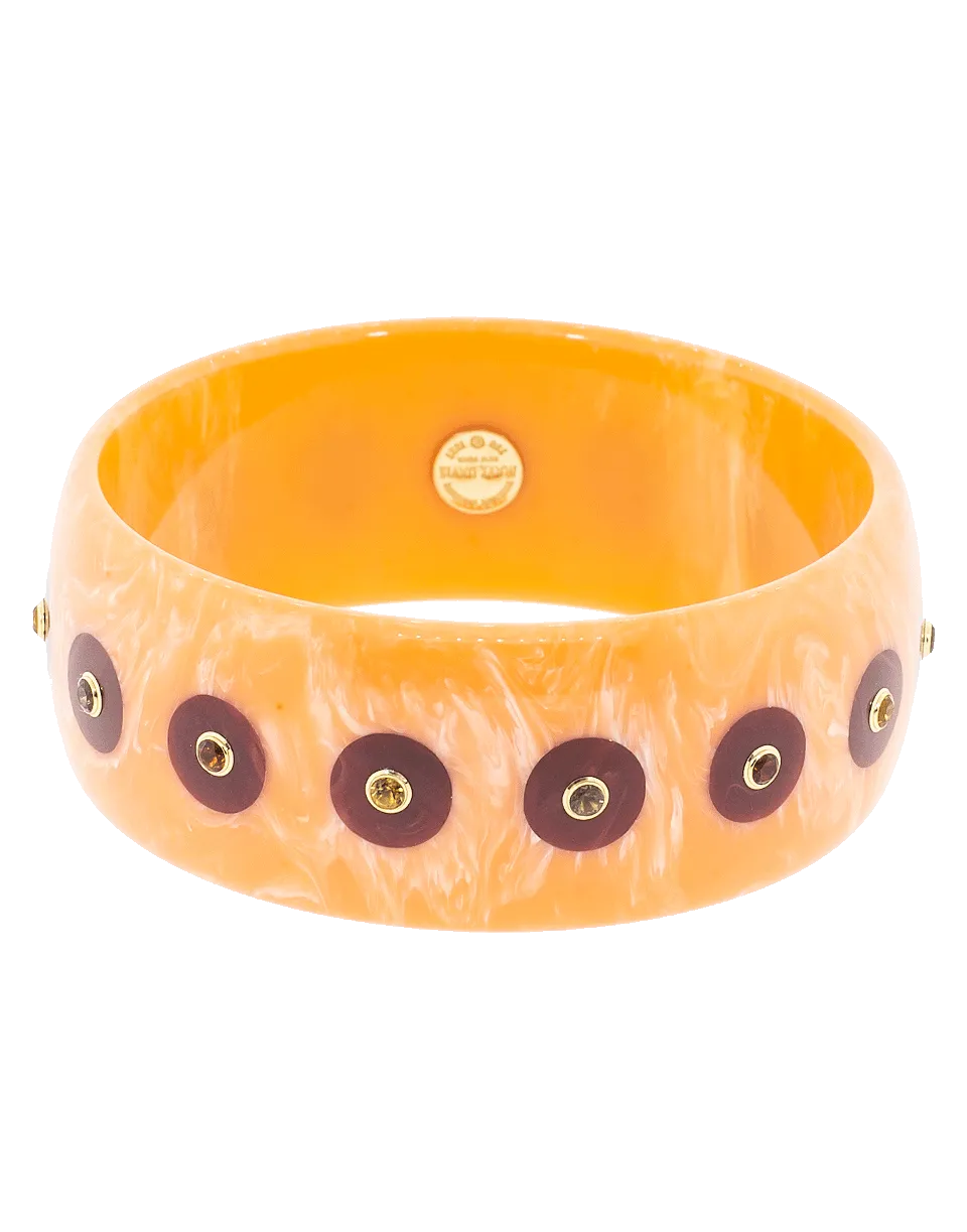 Orange and Burgundy Bakelite Bangle