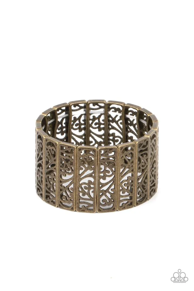 Paparazzi Bracelet ~ Ornate Orchards - Brass