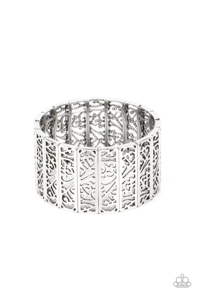 Paparazzi Bracelet ~ Ornate Orchards - Silver