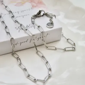 Paperclip Chain Necklace and Bracelet Set