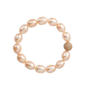Pearl And Diamond Bead Bracelet
