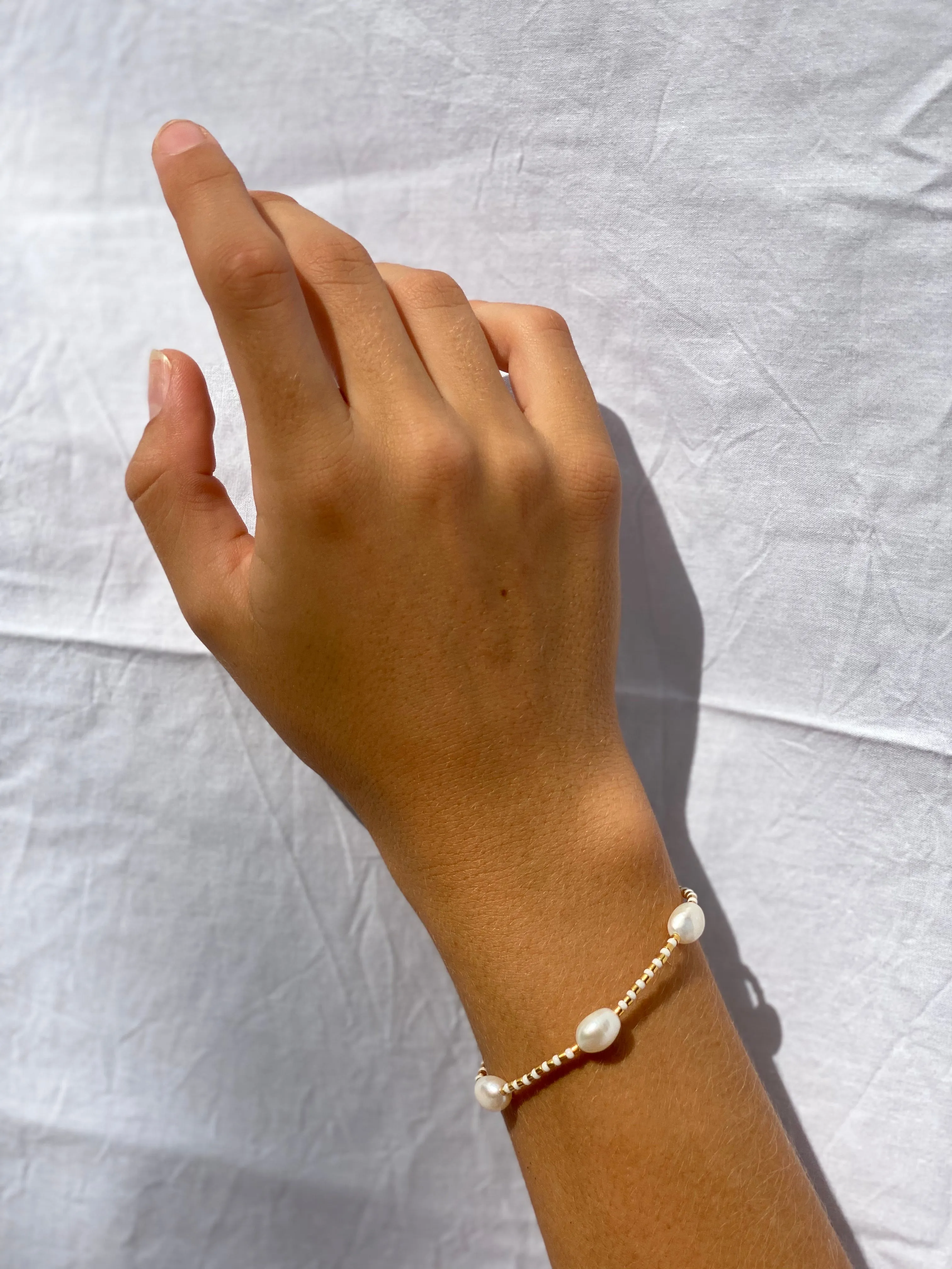 Pearls on Rainbow Bracelet