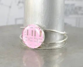 Pink Circuit Board Cuff Bracelet