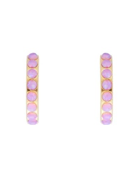 Pink Opal Crystal Midi Hoops