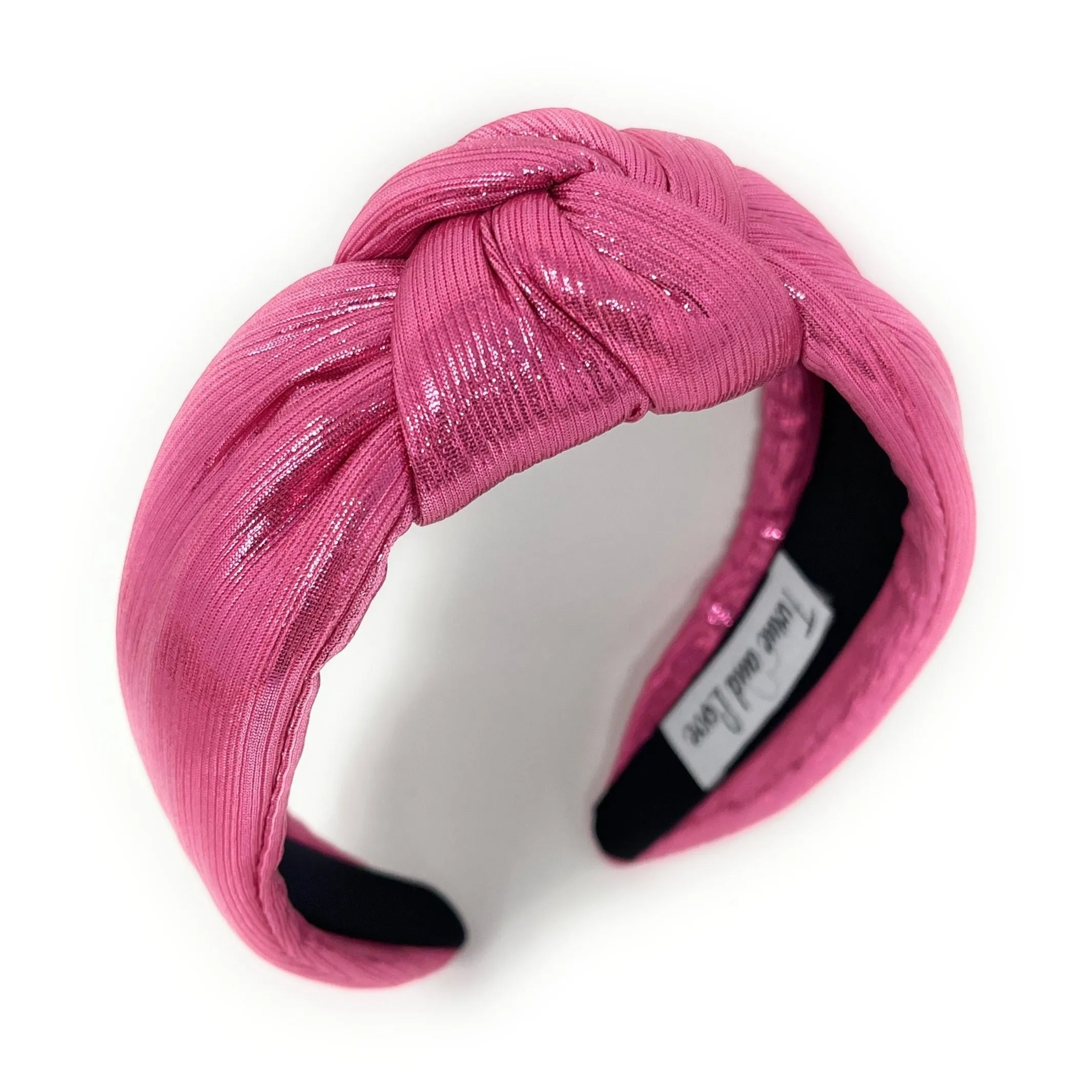 Pink Padded Metallic Knotted Headband