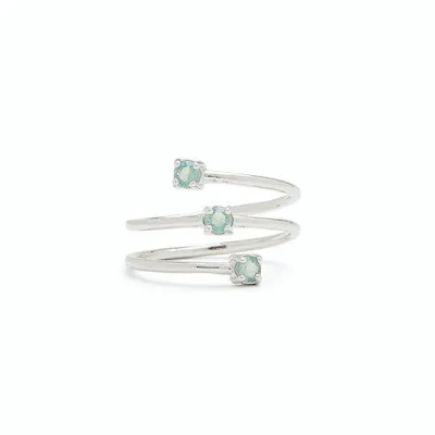 PURA VIDA TRIPLE STONE WRAP TOE RING SILVER