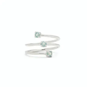 PURA VIDA TRIPLE STONE WRAP TOE RING SILVER