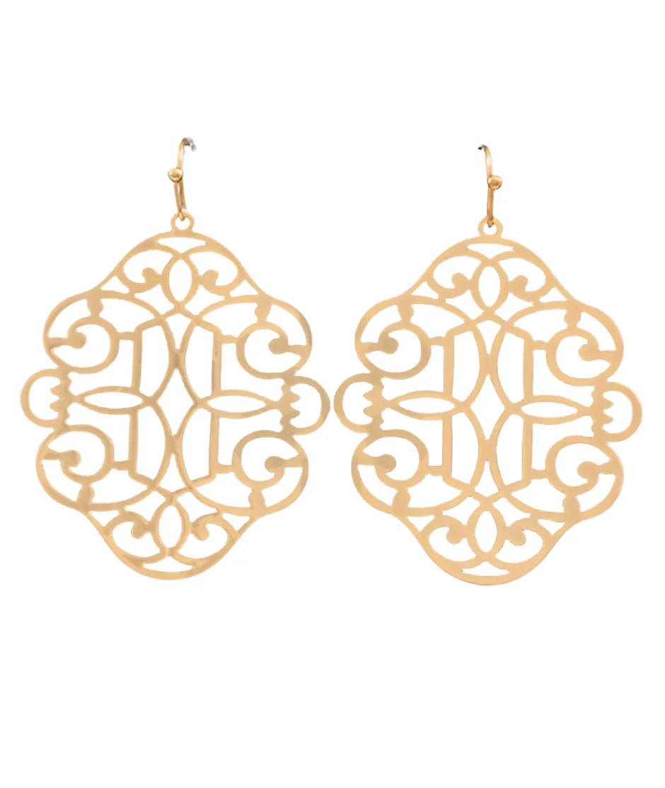 Quatrefoil Dangle Earrings - Gold