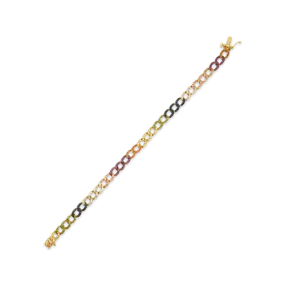 Rainbow Sapphire Link Bracelet