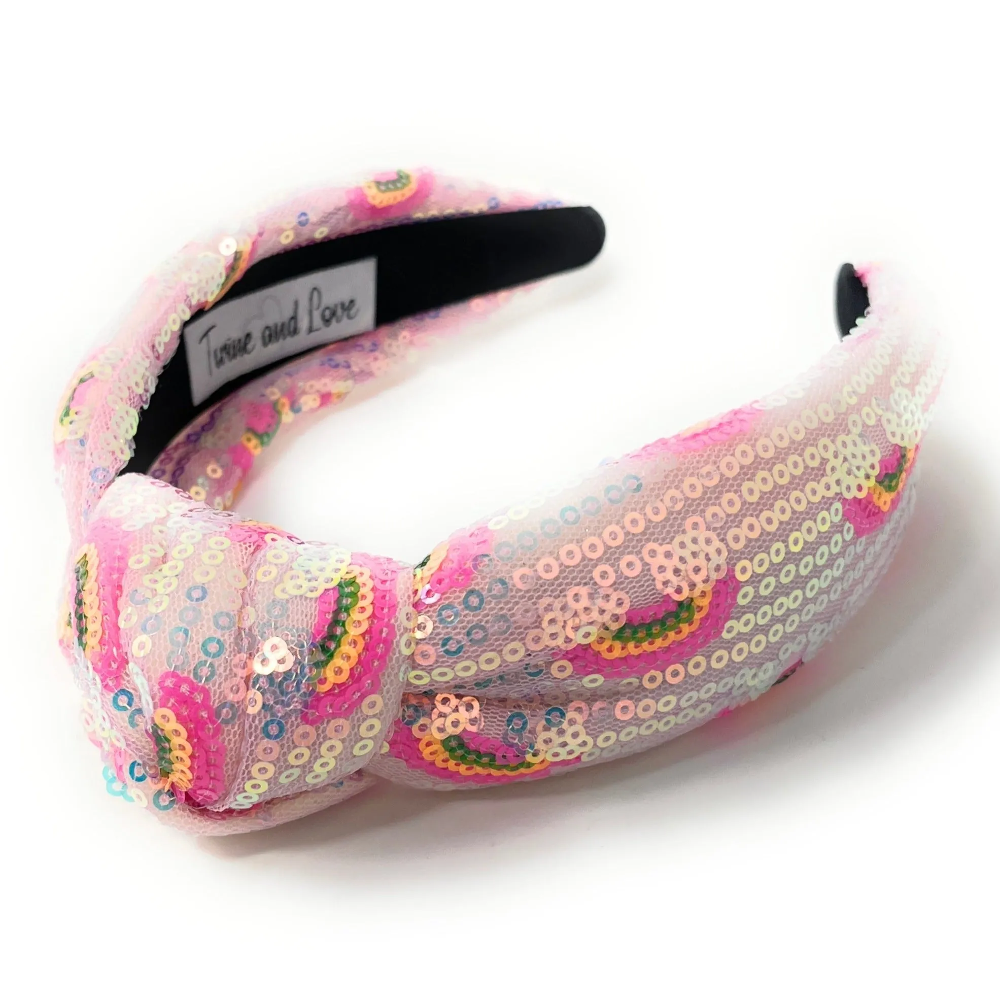 Rainbow Sequin Padded Knot Headband