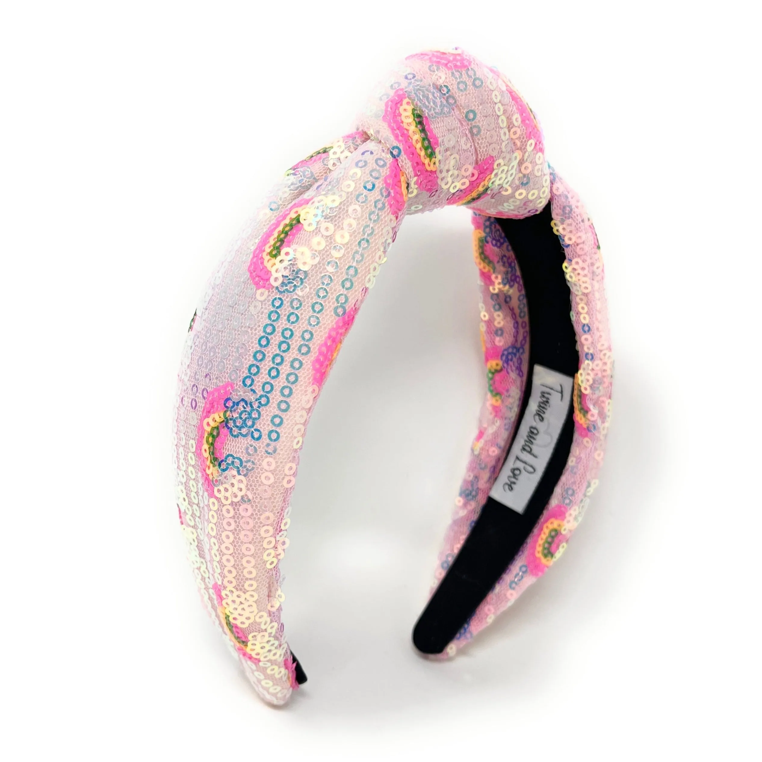 Rainbow Sequin Padded Knot Headband