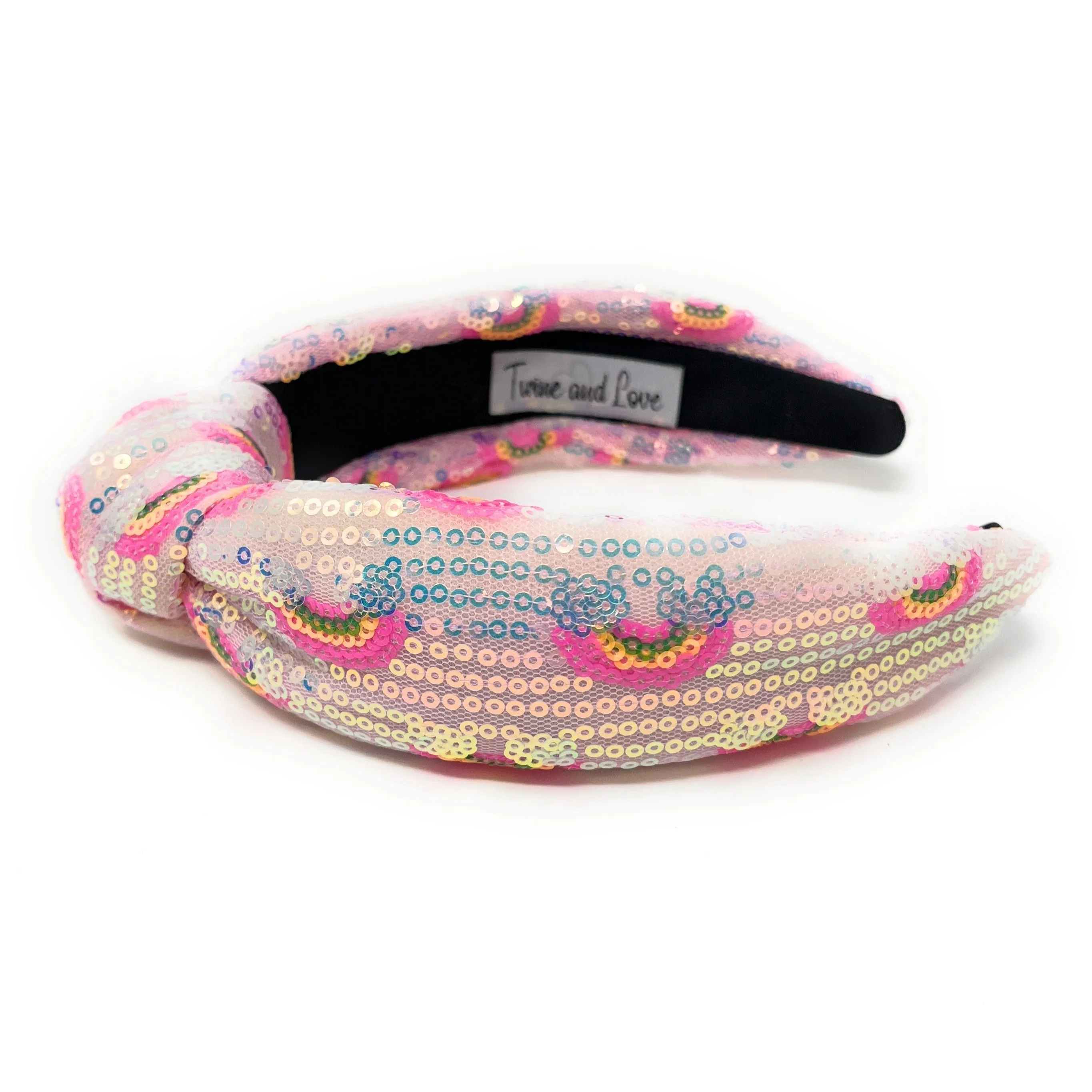 Rainbow Sequin Padded Knot Headband