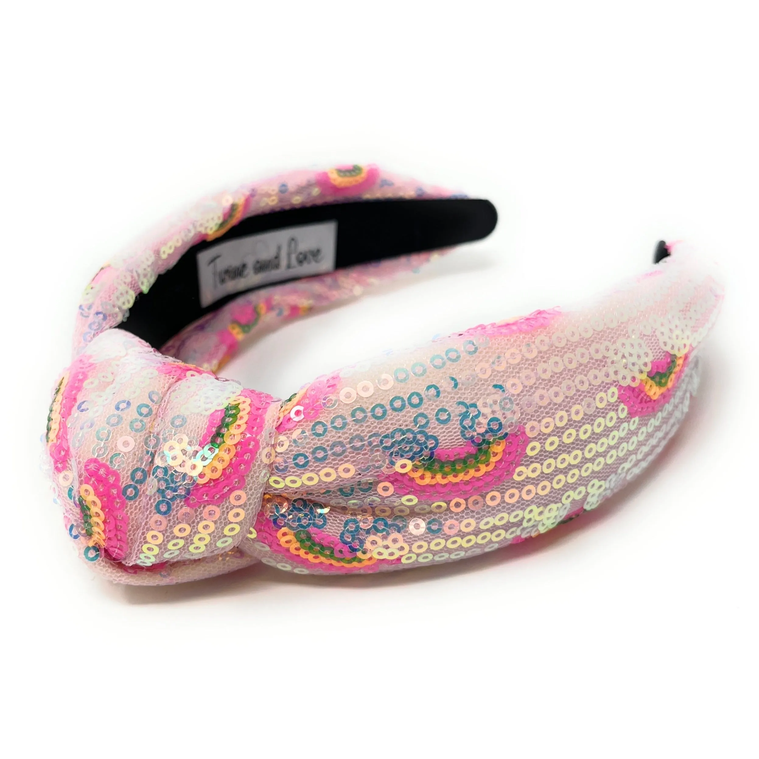 Rainbow Sequin Padded Knot Headband