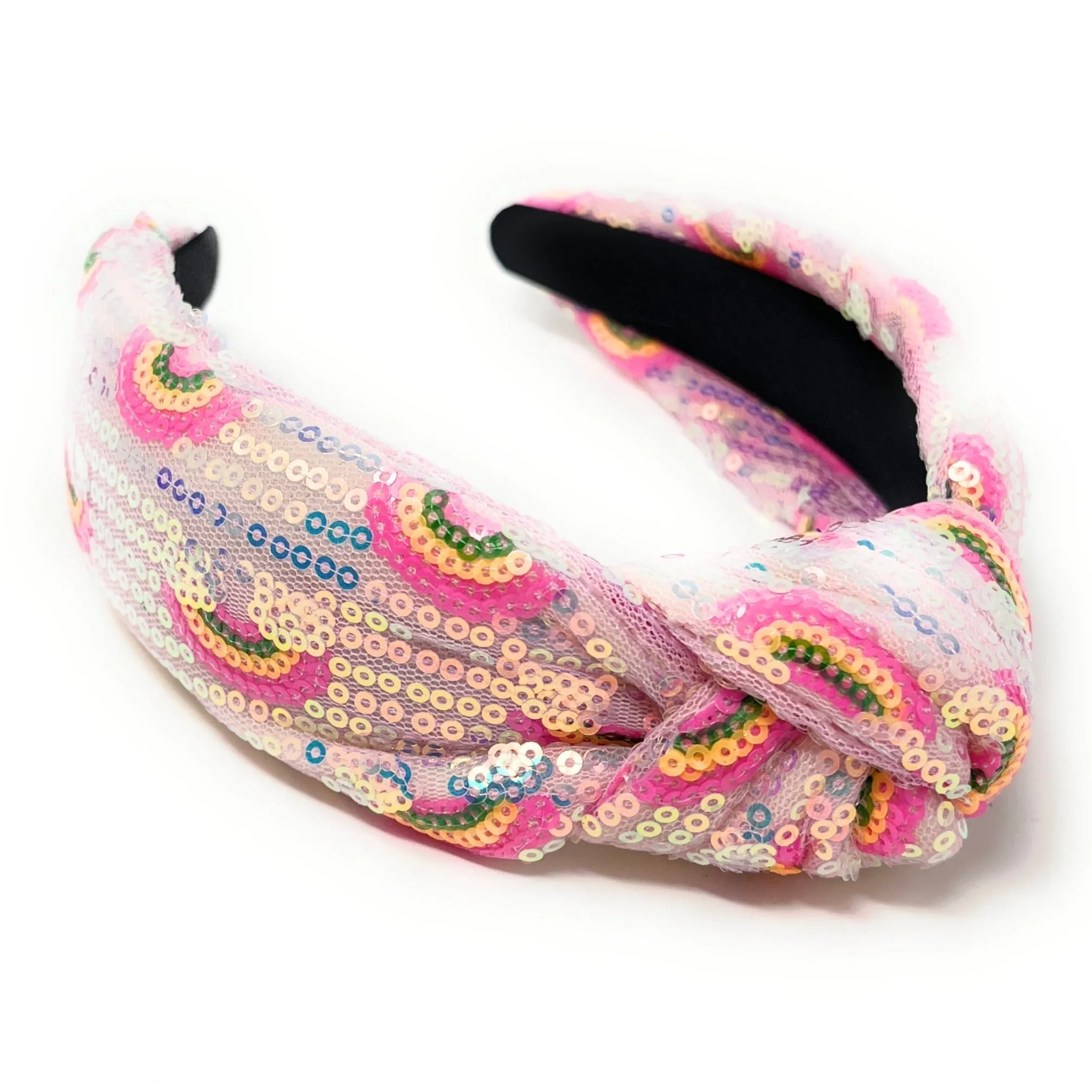 Rainbow Sequin Padded Knot Headband