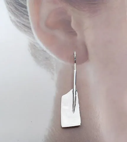Rowing Oar Blade Wire Earrings by Rubini Jewelers