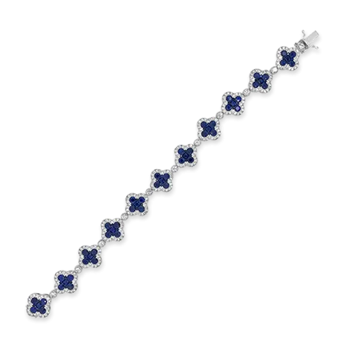 Sapphire & Diamond Clover Bracelet