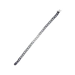 Sapphire & Diamond Pave Link Bracelet
