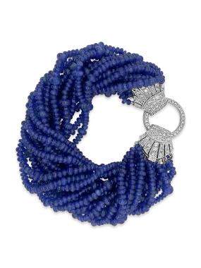 Sapphire Bead & Diamond Bracelet